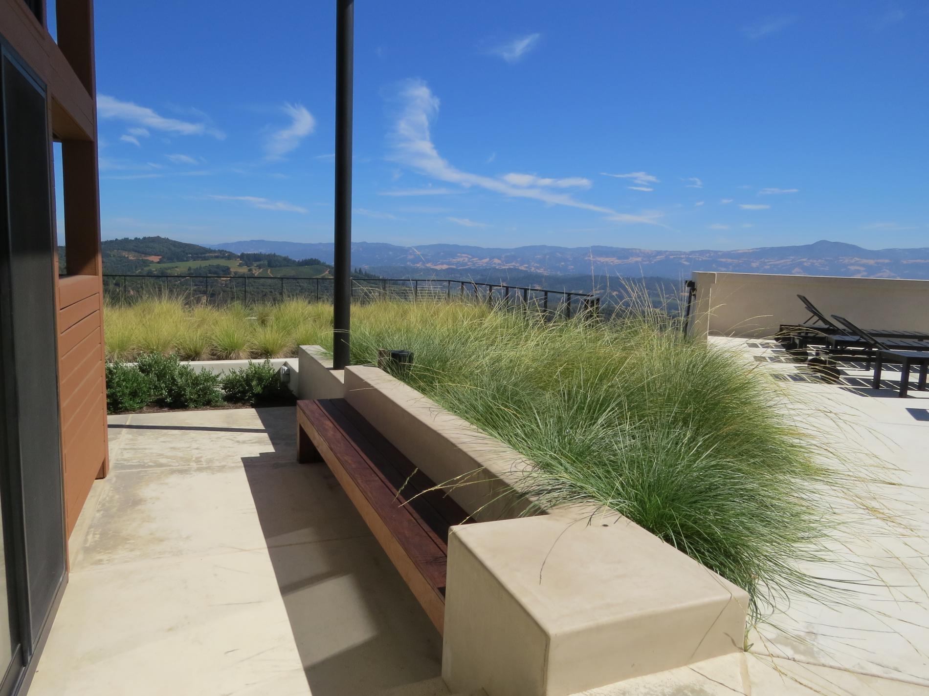 Bench at upper terrace