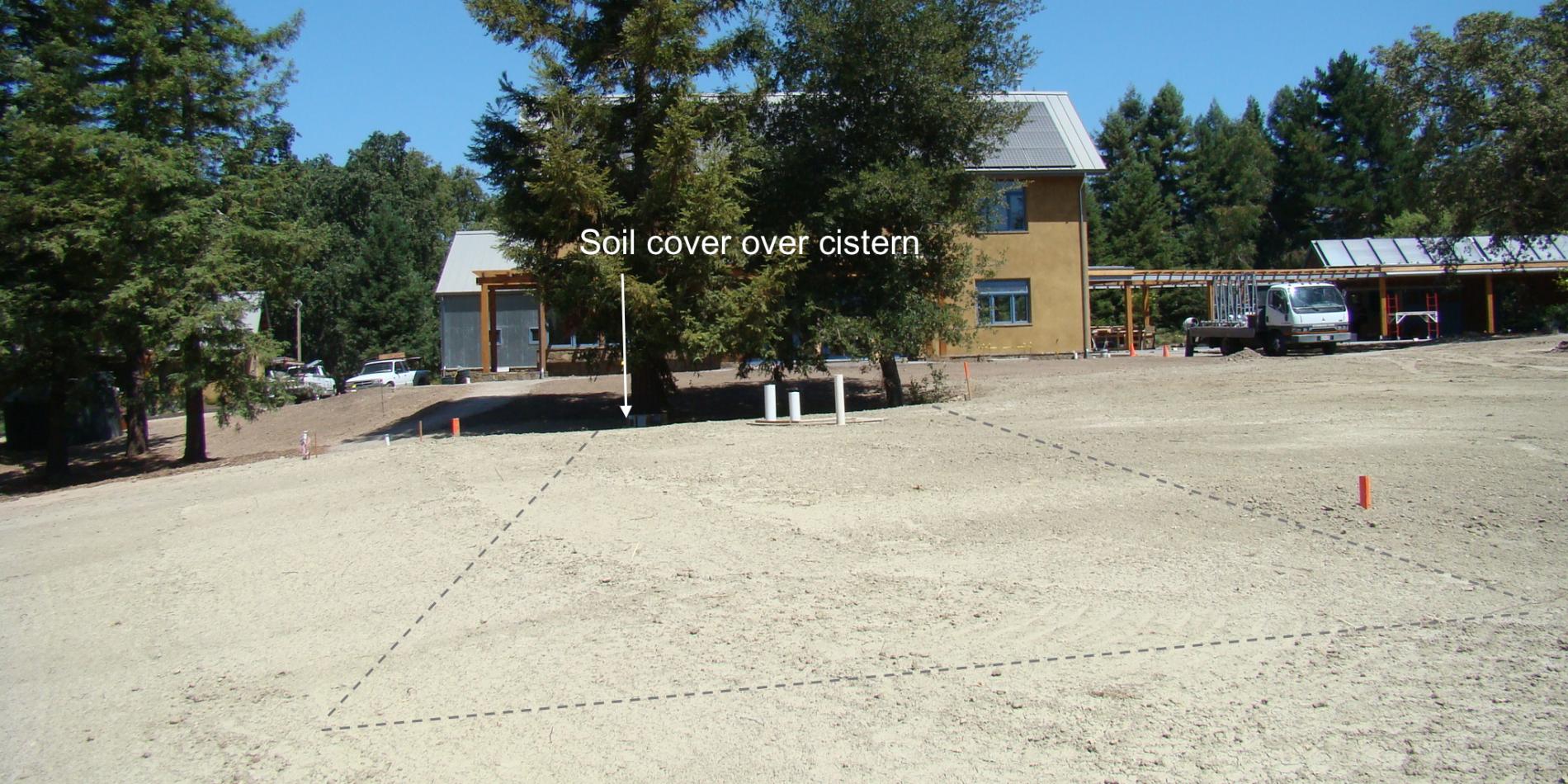 Soil cover over cistern