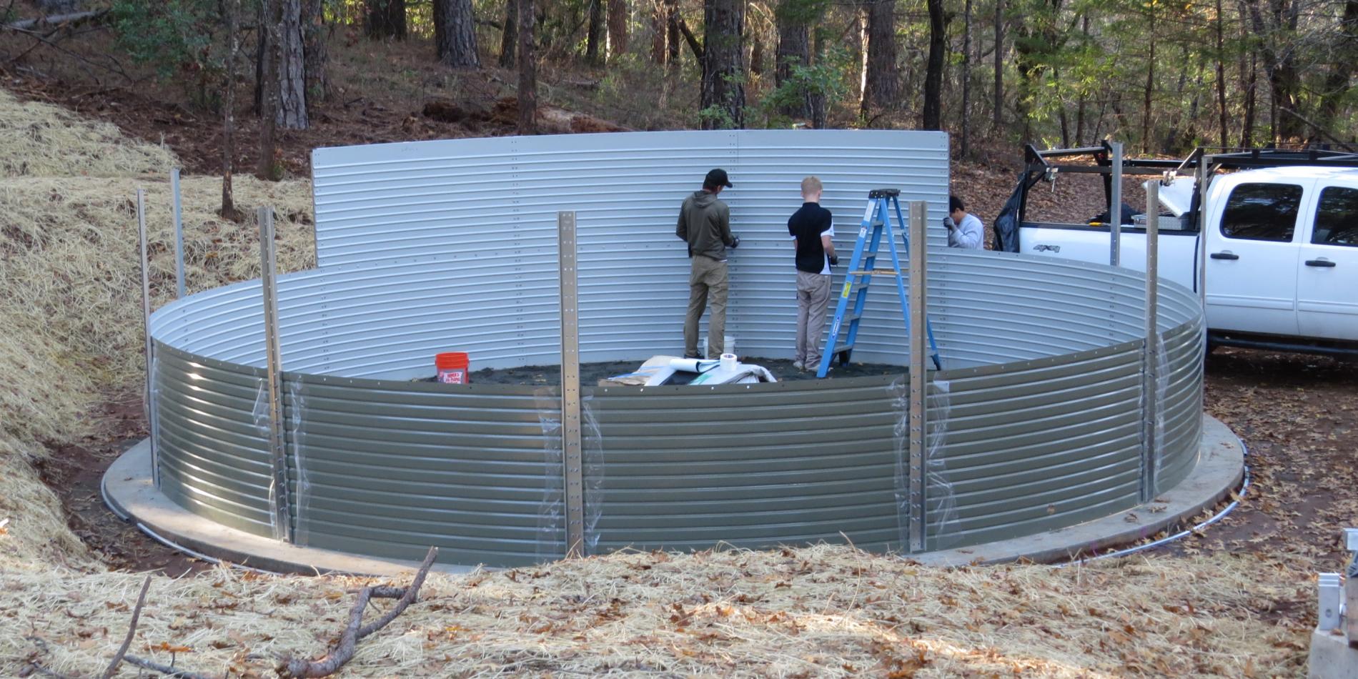 Storage tank under construction