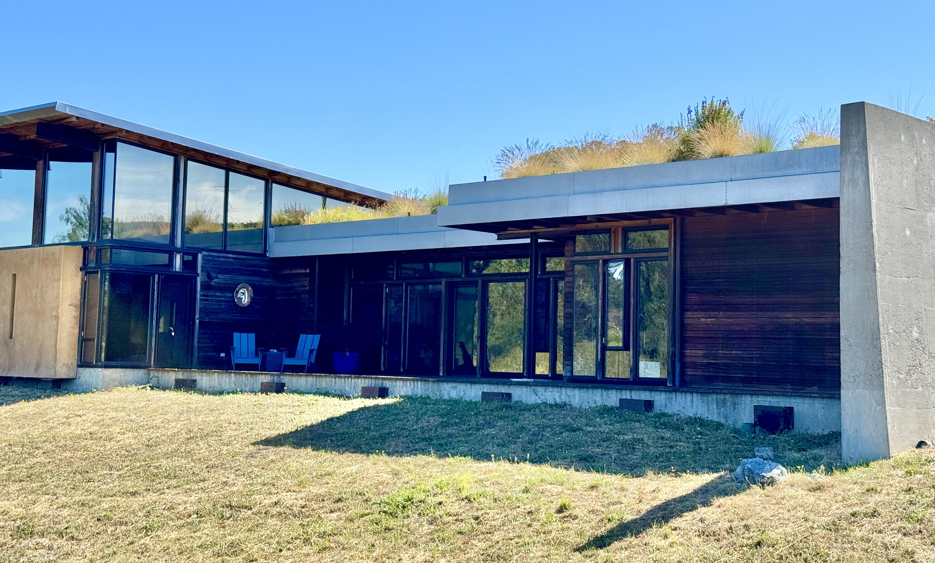 South elevation view of residence