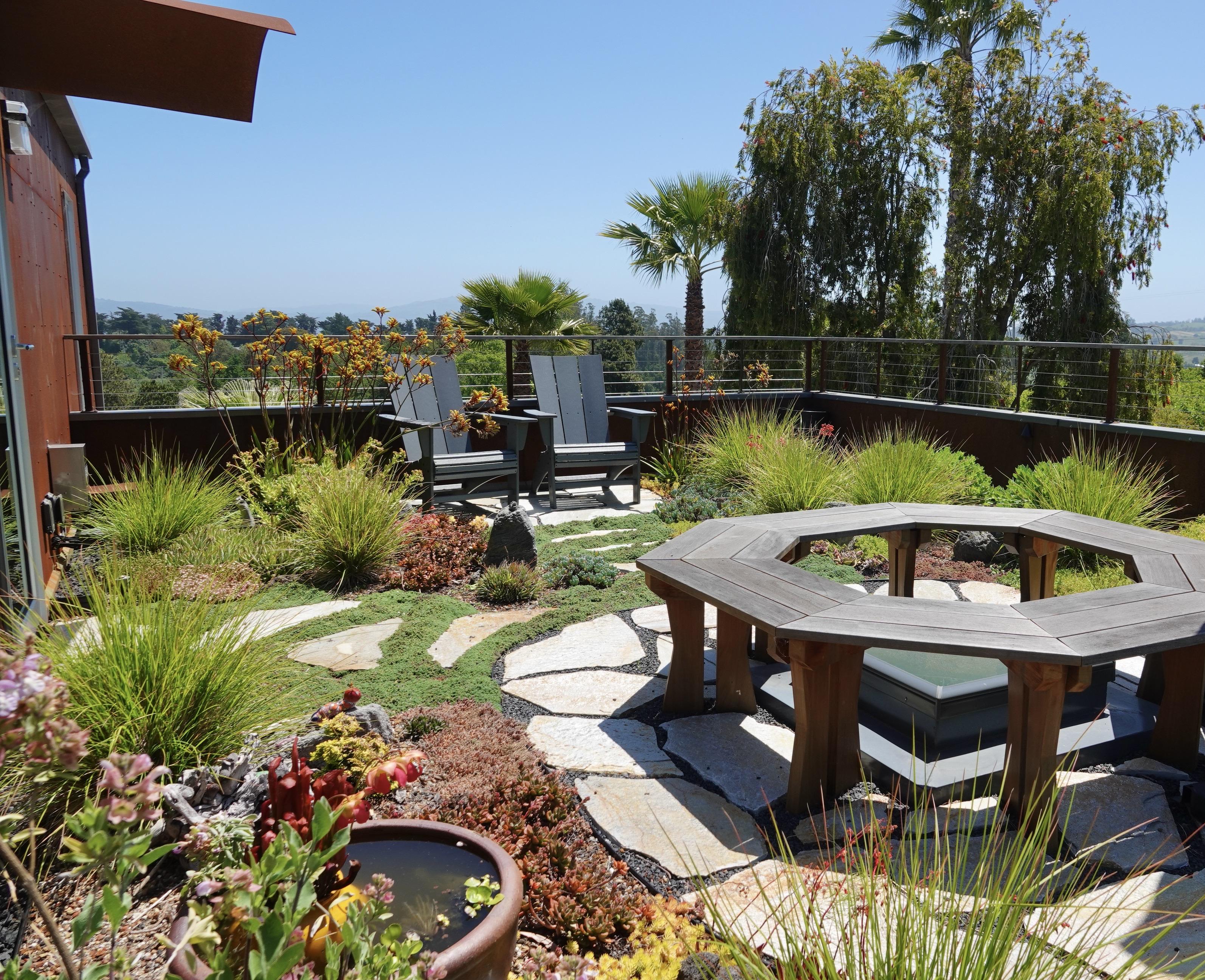 Rooftop garden view east
