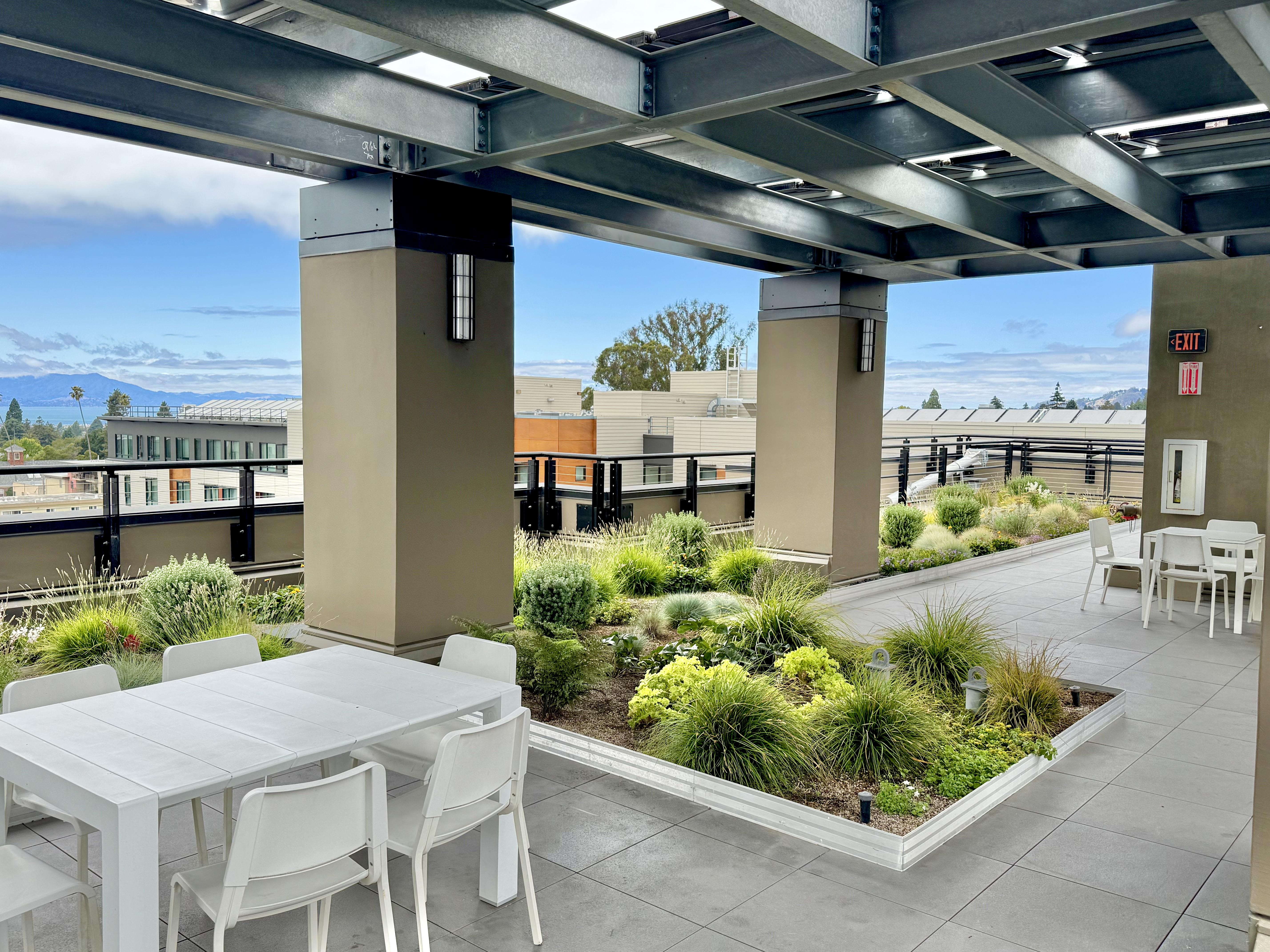 View under solar canopy