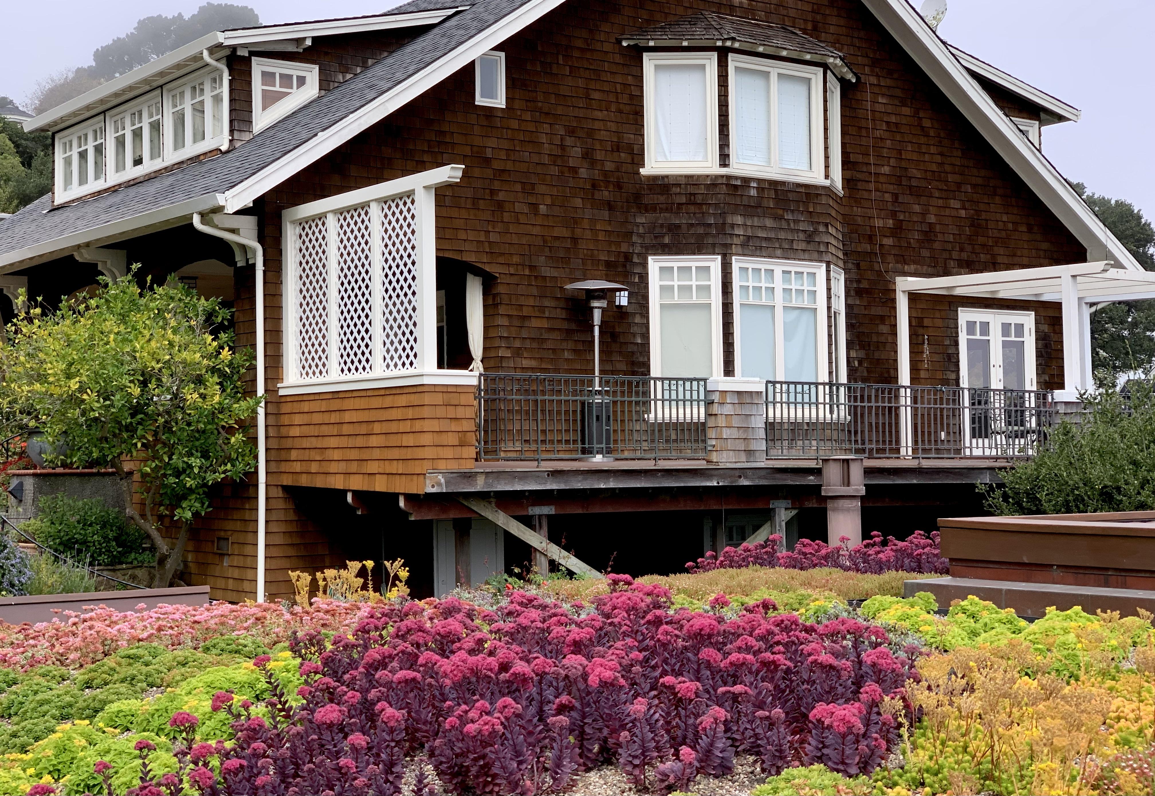 View of upper home above Living Roof